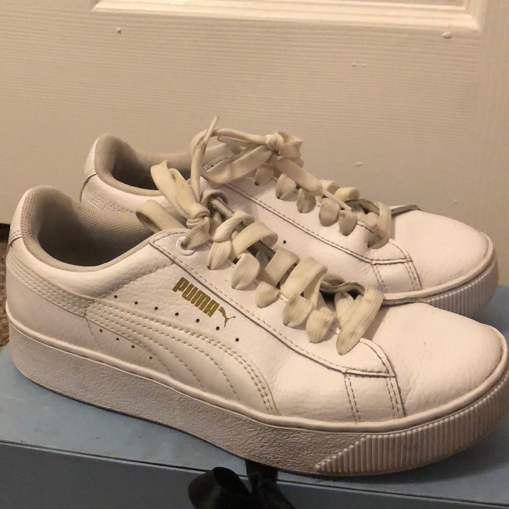 White Puma Vikky Platforms
